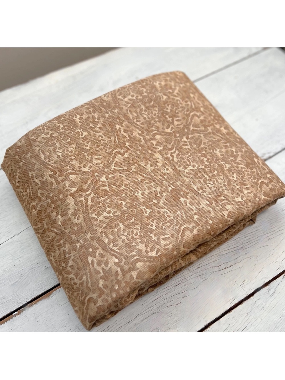 Ralph Lauren ROSSELLINI Medallion Floral QUEEN Duvet Cover Camel Brown Textured